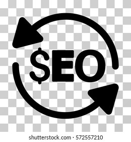 Update Seo icon. Vector illustration style is flat iconic symbol, black color, transparent background. Designed for web and software interfaces.