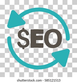 Update Seo icon. Vector illustration style is flat iconic bicolor symbol, grey and cyan colors, transparent background. Designed for web and software interfaces.