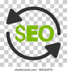 Update Seo icon. Vector illustration style is flat iconic bicolor symbol, eco green and gray colors, transparent background. Designed for web and software interfaces.