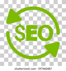 Update Seo icon. Vector illustration style is flat iconic symbol, eco green color, transparent background. Designed for web and software interfaces.