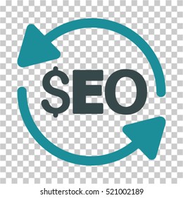 Update Seo icon. Vector pictogram style is a flat bicolor symbol, soft blue colors, chess transparent background. Designed for software and web interface toolbars and menus.