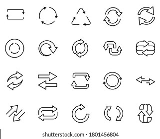 Update set line icons in flat design with elements for web site design and mobile apps.  Collection modern infographic logo and symbol. Update vector line pictogram