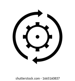 Update settings black icon, concept illustration, vector flat symbol, glyph sign.