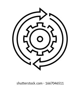 Update settings line icon, concept sign, outline vector illustration, linear symbol.