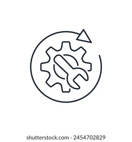 Update settings. Progressive installations.Vector linear icon isolated on white background.