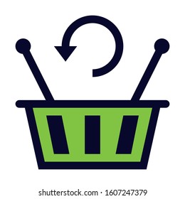 Update Shopping Basket. Simple Vector Color Icon.