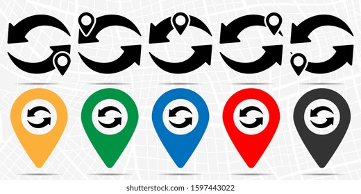 Update sign icon in location set. Simple glyph, flat illustration element of web, minimalistic theme icons