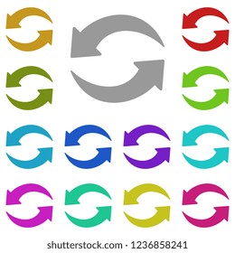 update sign icon in multi color. Simple glyph vector of web set for UI and UX, website or mobile application