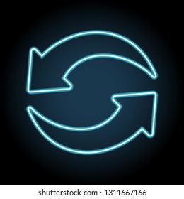 update sign neon icon. Simple thin line, outline vector of web, minimalistic icons for UI and UX, website or mobile application