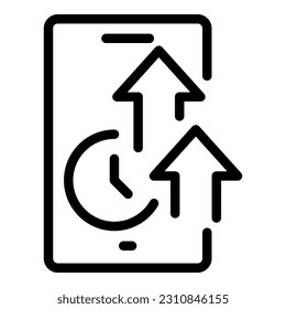 Aktualisieren Sie die Umrisslinie des Smartphone-Symbols. Mission Core. Vertrauensvision
