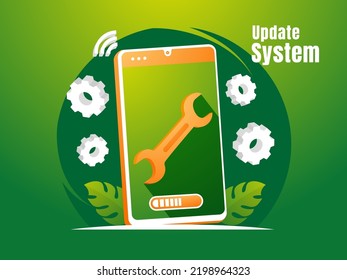 Smartphone-System mit dem Symbol auf dem PN aktualisieren
