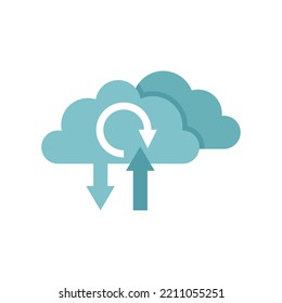 Update software from cloud icon. Flat illustration of Update software from cloud vector icon isolated on white background