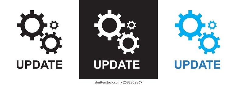 Update software icon .  System upgrade notification .  Progress install sign business concept.  isolated on white and black background. vector illustration. EPS 10