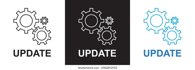 Update software icon .  System upgrade notification .  Progress install sign business concept.  isolated on white and black background. vector illustration. EPS 10