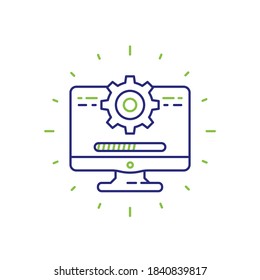 update, software line icon, vector