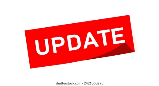 Update square sticker. Update banner. Vector Illustration. 