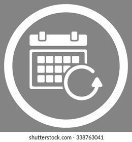 Update Syllabus vector icon. Style is flat rounded symbol, white color, rounded angles, gray background.
