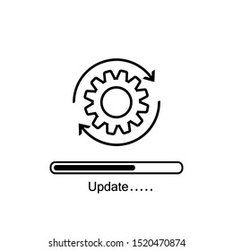 Update system icon. Concept of upgrade application progress icon for graphic and web design. Upgrade Update system icon
