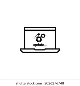 Icono de actualización del sistema. Concepto de icono de progreso de la aplicación de actualización para diseño gráfico y web. Icono de actualización del sistema