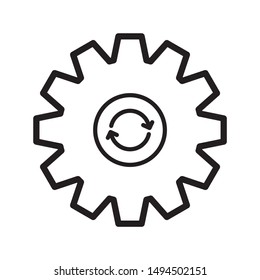 Update system icon design. Upgrade system icon in line style design. Vector illustration.