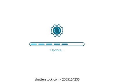 Update system icon, Improved application progress icon concept for graphic and web design, Create process, Update system vector, white background