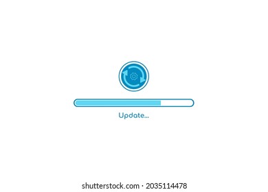 Update system icon, Improved application progress icon concept for graphic and web design, Create process, Update system vector, white background