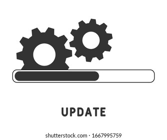 update system icon vector. Modern flat design vector illustration, concept of upgrade application progress icon, for graphic and web design. Installation of application or software. Loading process