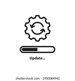 Update Vector Icon, Upgrade System Sign, Installing Software, Gear