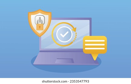 Update system upgrade system concept arrow icon with progress bar.on blue background.Vector Design Illustration.