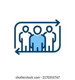 Update team filled line icon. linear style sign for mobile concept and web design. Outline vector icon. Symbol, logo illustration. Vector graphic