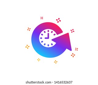Update time icon. Refresh watch sign. Dynamic shapes. Gradient design update time icon. Classic style. Vector