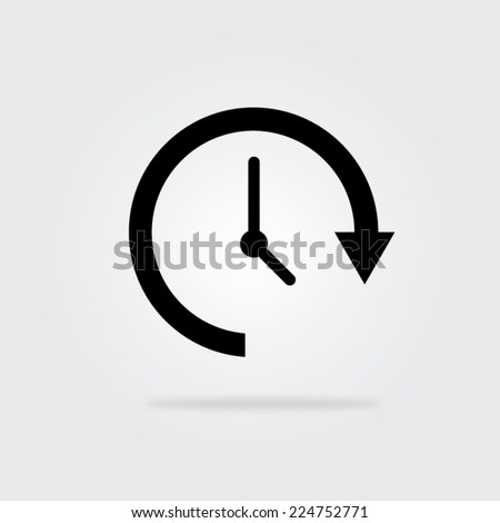 Update time icon with shadow. Vector illustration eps10.