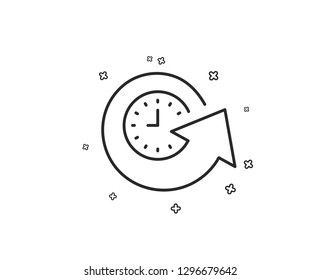 Update time line icon. Refresh watch sign. Geometric shapes. Random cross elements. Linear Update time icon design. Vector