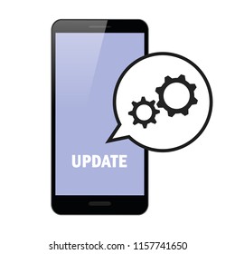 update updating software smartphone gears vector illustration EPS10