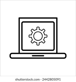 Update, upgrade, progress bar and install editable stroke outline icon concept isolated on white background flat vector illustration. Pixel perfect.