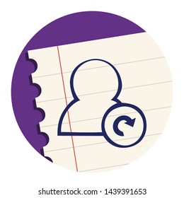 Update User. Hand Drawn Icon on a Notebook Sheet