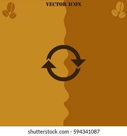Update vector  icon. Coffee symbol background.