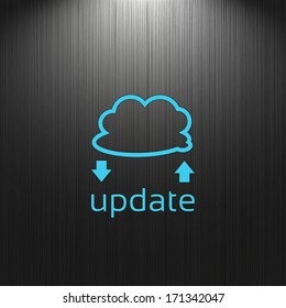 Update - Vector icon isolated on a dark background for your design