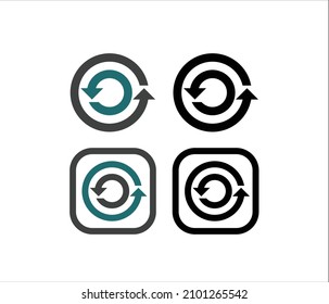 Update vector icon. Refresh arrow rotation symbol. Reload cycle sign. Arrowhead rotate logo