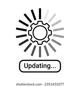 Vektor-Symbol aktualisieren, Systemsignierung aktualisieren, Software installieren, Zahneinstellungen, Anwendungs-Update-Prozess abgeschlossen, Schaltfläche aktualisieren, Statussymbol aktualisieren, Systemsoftware-Vektorgrafik aktualisieren