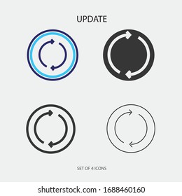 update vector icons set rotating arrows latest install aupdating icon solid color stroke line style