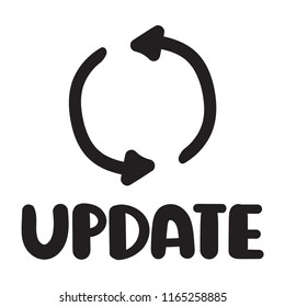 Update. Vector lettering illustration on white background.
