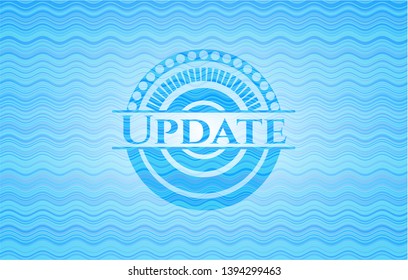 Update water badge background. Vector Illustration. Detailed.