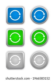update web button with loop round arrow isolated on white background