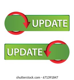 Update Web button set. Icon Set. green button