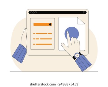 Updated application and game development by website designer, vector illustration.
