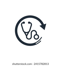 Updated medical information. Vector linear icon isolated on white background.