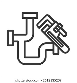 Updated Plumbing Icon Vector Illustration Outline