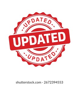 Updated red rubber vintage stamp vector