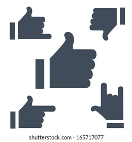 Updated versions of the symbols Likes buttons to use the Internet or applications.